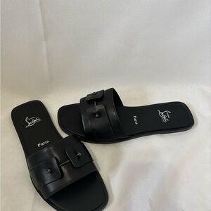 Sleek Black Leather Sandals